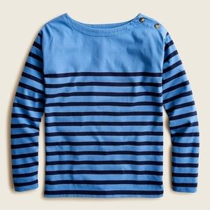 J. Crew Blue and Navy Striped Long Sleeve Tee